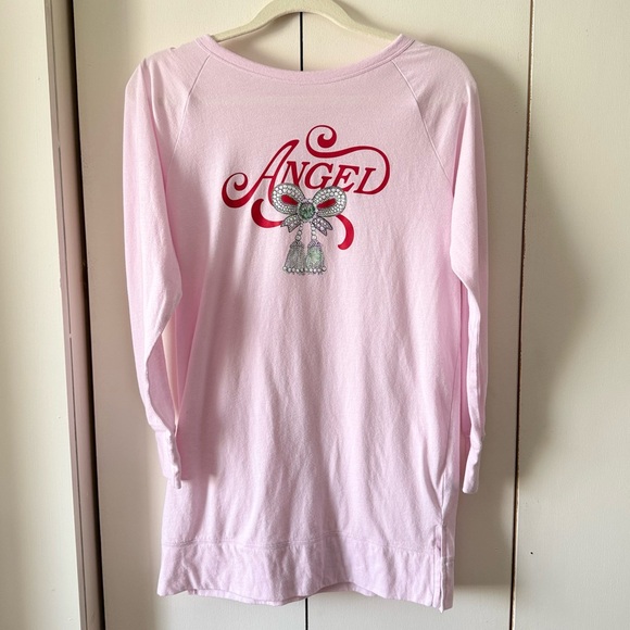Victoria's Secret Angel Light Pink Pajama Shirt Dress Nightie - Picture 4 of 7